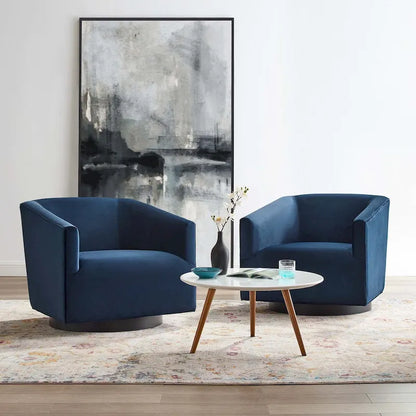 Twist Swivel Performance Velvet Upholstery Chair (Set of 2)