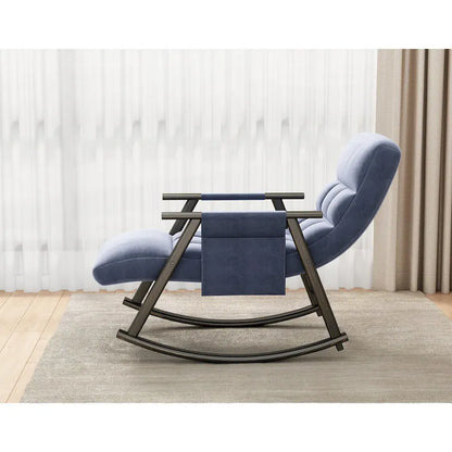 Velvet Rocking Chair With Foot Rest