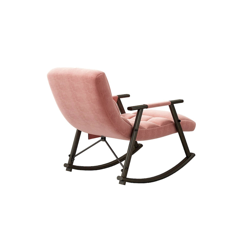 Velvet Rocking Chair With Foot Rest