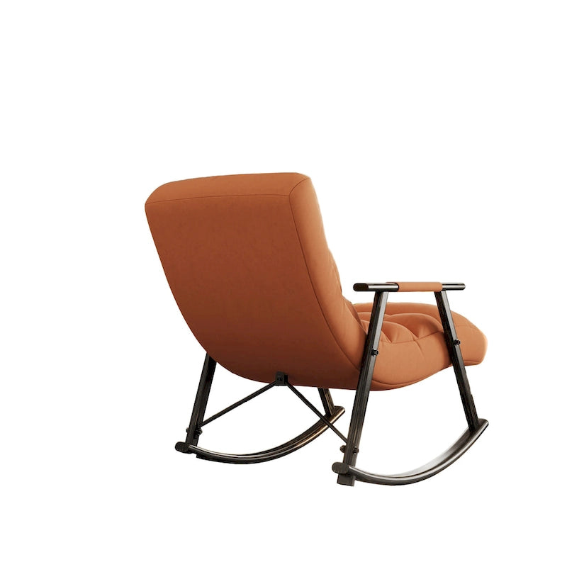 Velvet Rocking Chair With Foot Rest
