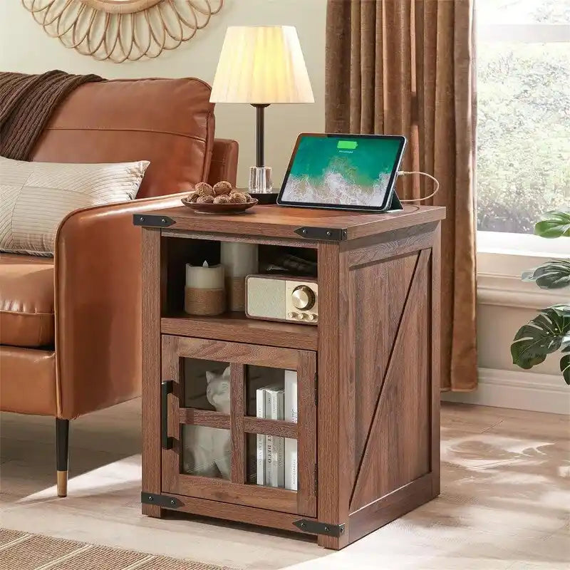 End Table with Charging Station - 18 D x 18 W x 24 H