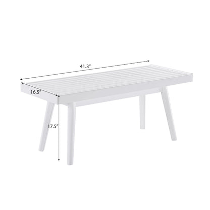 Solid Wood Slatted Bench