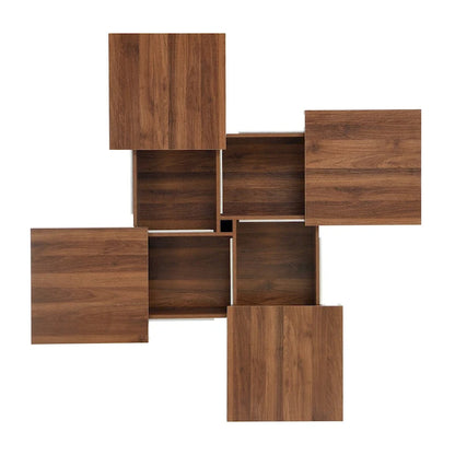 Marble Veneer Coffee Table Sliding Top with Storage
