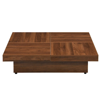 Marble Veneer Coffee Table Sliding Top with Storage
