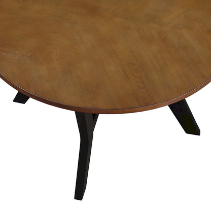 Mid Century Farmhouse 32inch Wood Round Coffee Table for Living Room