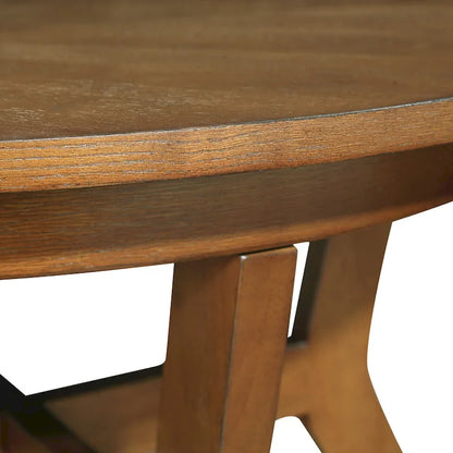 Mid Century Farmhouse 32inch Wood Round Coffee Table for Living Room