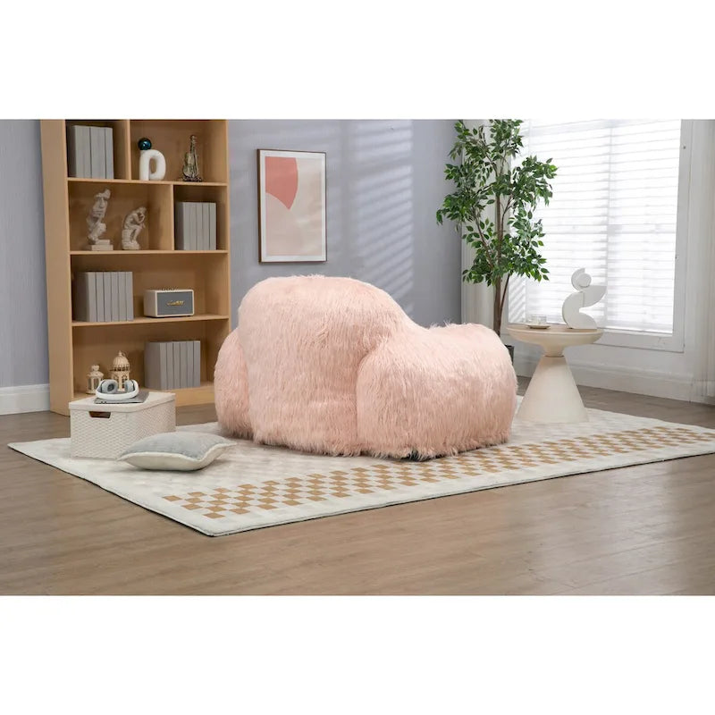 Bean bag chair lazy long hair sofa adult, teen high density foam filled modern focus chair