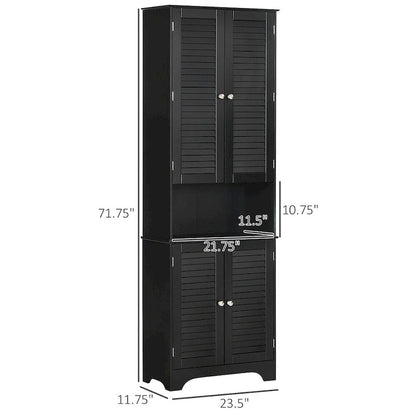 Tall Narrow Bathroom Storage Cabinet w/Doors and Shelf Adjustability