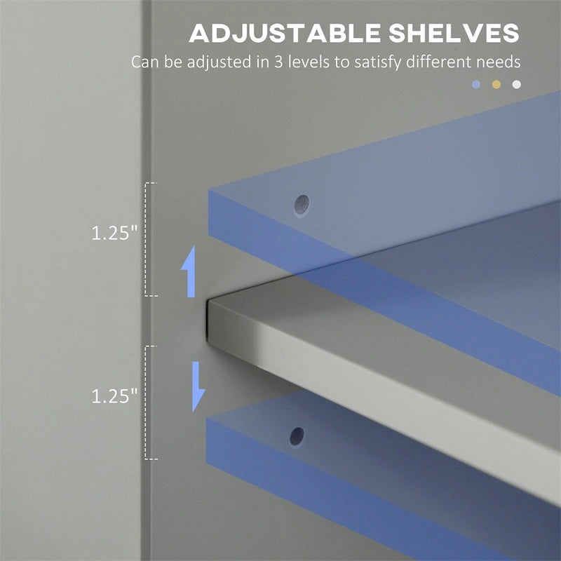 Tall Narrow Bathroom Storage Cabinet w/Doors and Shelf Adjustability