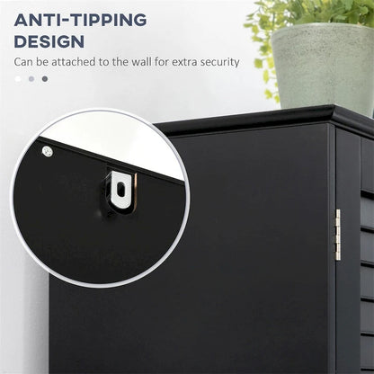 Tall Narrow Bathroom Storage Cabinet w/Doors and Shelf Adjustability